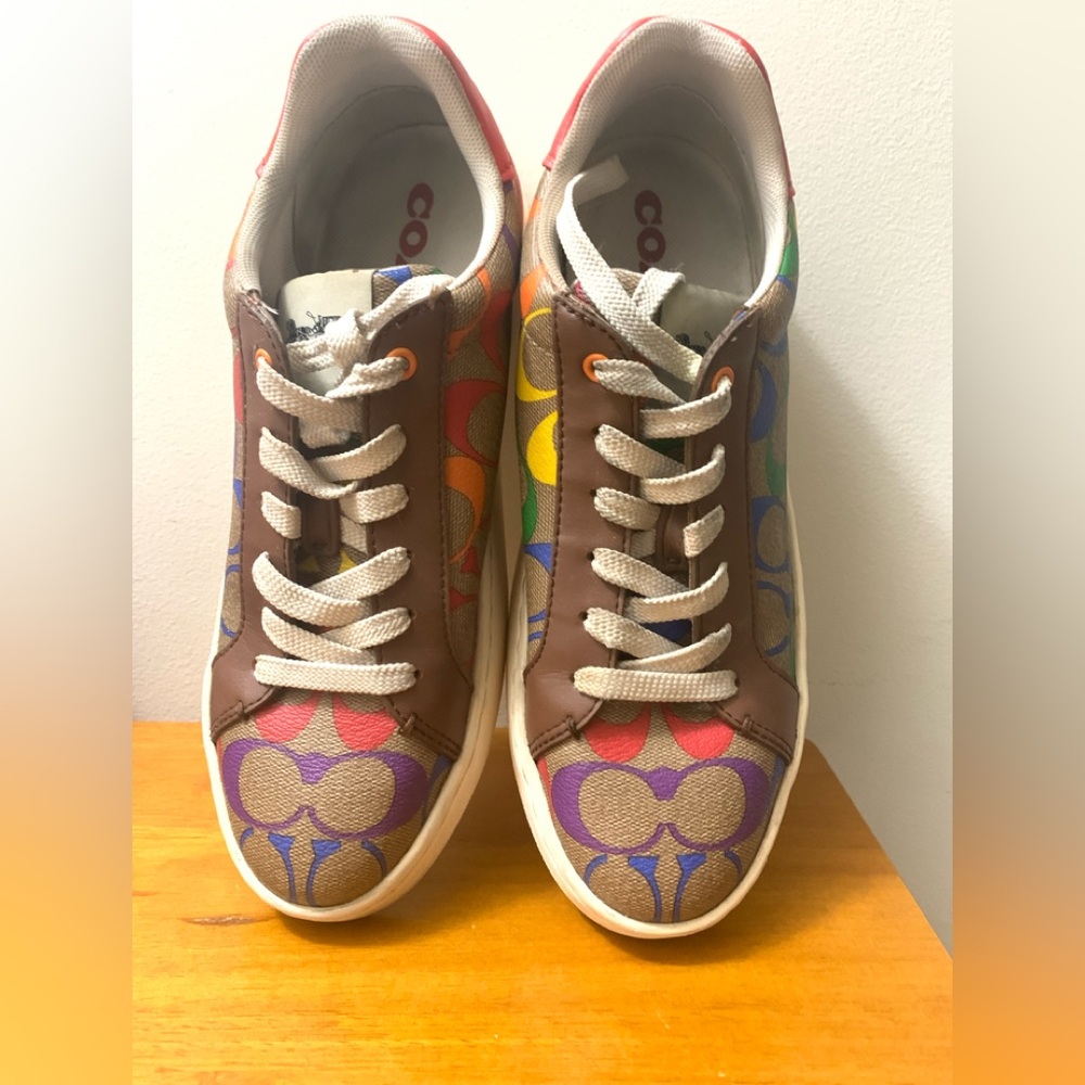 Coach Rainbow Multicolor Unisex Sneakers US 8B Eu 38.5 Style Code CA449 Preowned - Picture 3 of 10